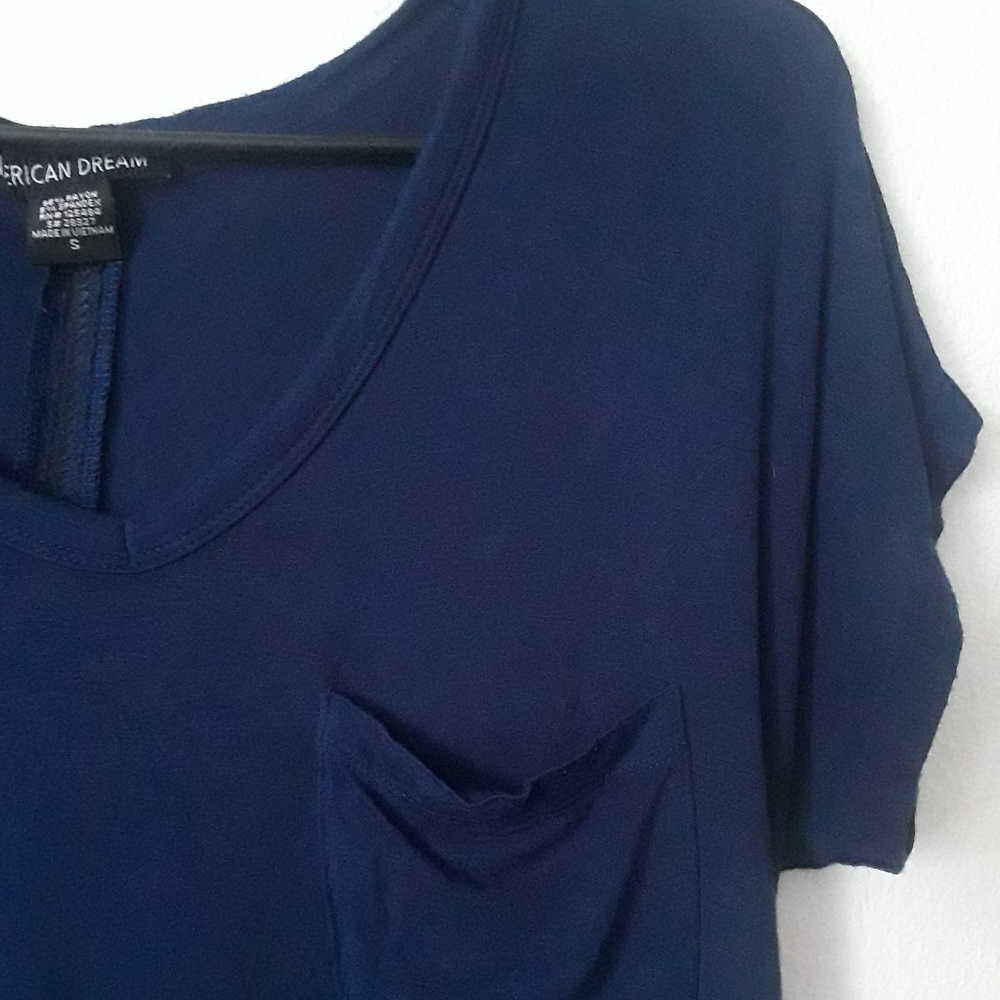 Dark Blue V-neck T-shirt.